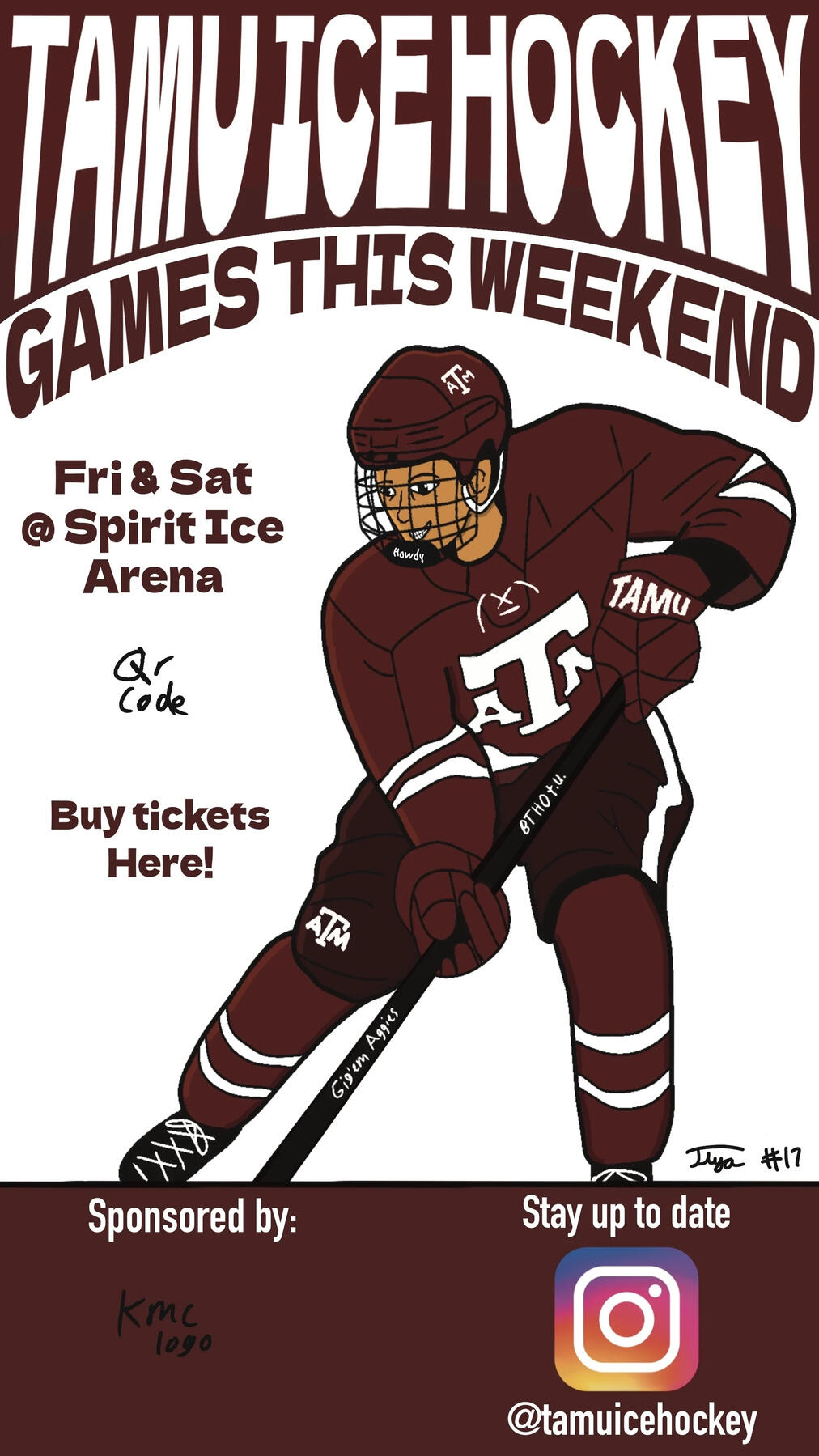 TAMU Ice Hockey Banner Redesign | Procreate | 2025