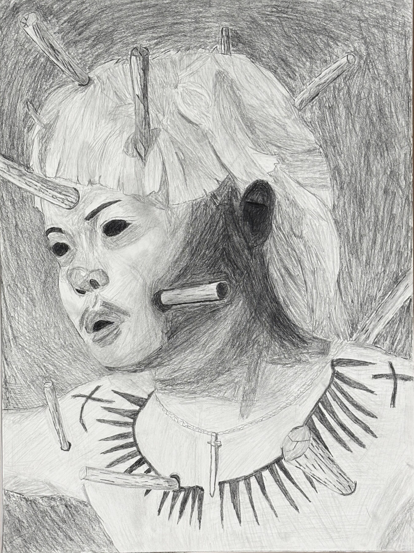 Altered Self Portrait | Graphite | 2025